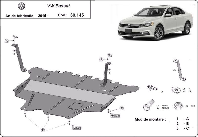 la cati km se schimba distributia la passat b8 2.0 tdi Scut motor metalic VW Passat B8 Cutie Manuala 2015-prezent
