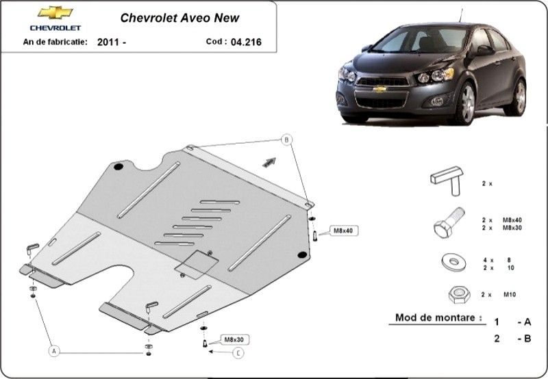 kit distributie chevrolet aveo 1.4 16v pret Scut motor metalic Chevrolet Aveo 2011-2020