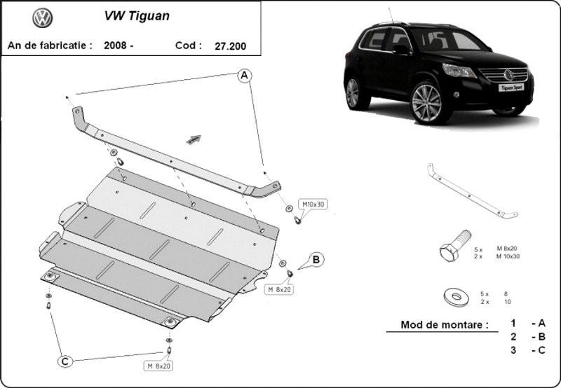 kit distributie vw tiguan 2.0 tdi pret Scut motor metalic VW Tiguan 2007-2016