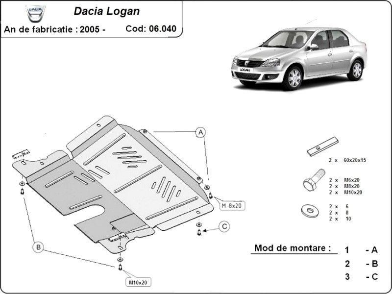 dacia logan cu gpl din fabrica pret Scut motor metalic Dacia Logan 2004-2012