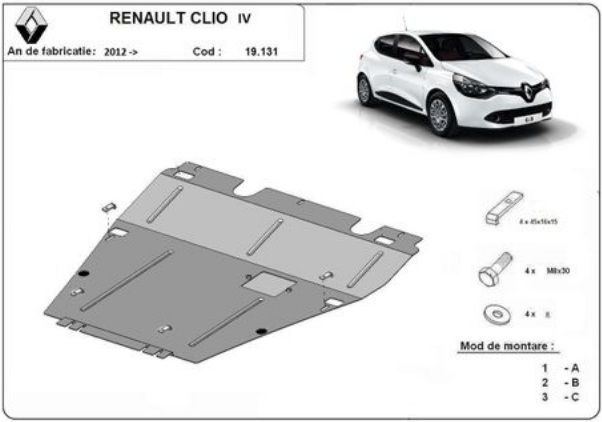 turbina renault clio 1.5 dci euro 3 Scut motor metalic Renault Clio IV 2012-2019
