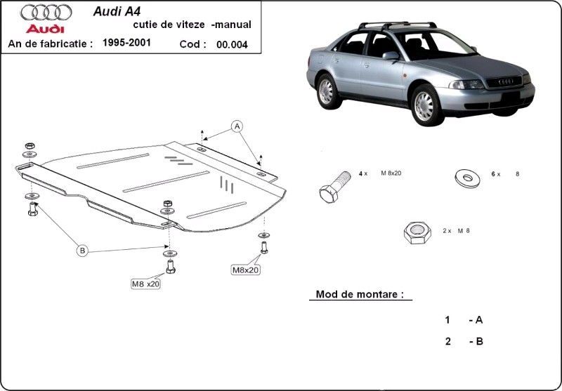 de ce se blocheaza cutia de viteze Scut metalic pentru cutia de viteze manuala Audi A4 B5 1994-2001