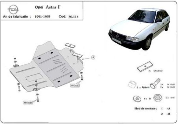 suport motor opel astra h 1.7 cdti Scut motor metalic Opel Astra F 1991-2002
