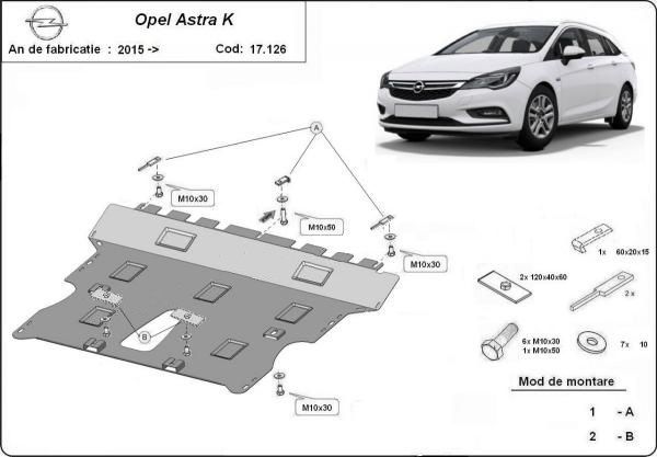 suport motor opel astra h 1.7 cdti Scut motor metalic Opel Astra K 2015-2021