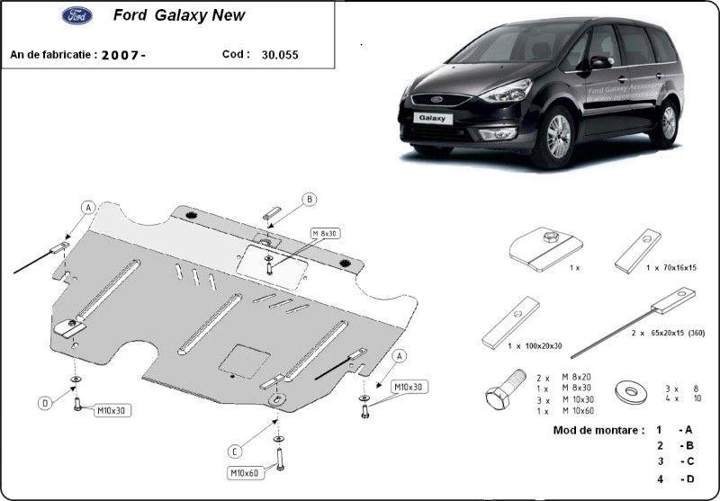 motor ford galaxy 1.9 tdi de vanzare Scut motor metalic Ford Galaxy 2006-2015