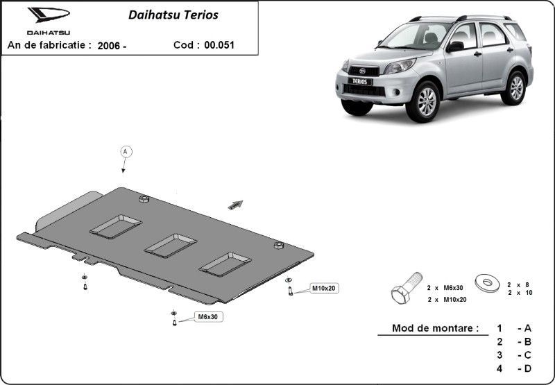 de ce se blocheaza cutia de viteze Scut metalic pentru cutia de viteze Daihatsu Terios 2006 - 2016
