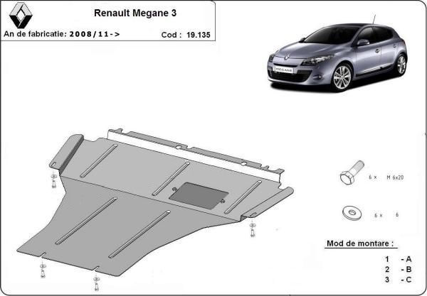 tablou sigurante renault megane 2 1.5 dci Scut motor metalic Renault Megane III 2009-2015