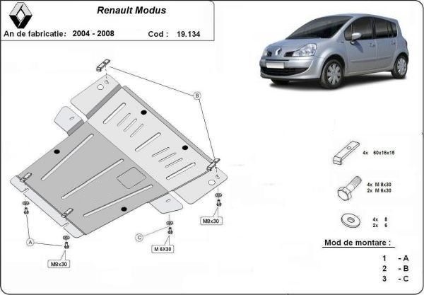 pompa servodirectie renault symbol 1.5 dci 2007 Scut motor metalic Renault Modus 2004-2007