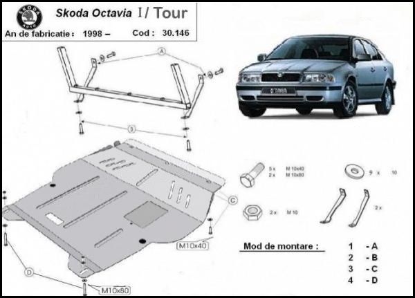 tapiterie usa stanga fata skoda octavia 2 Scut motor metalic Skoda Octavia Tour 1997-2010