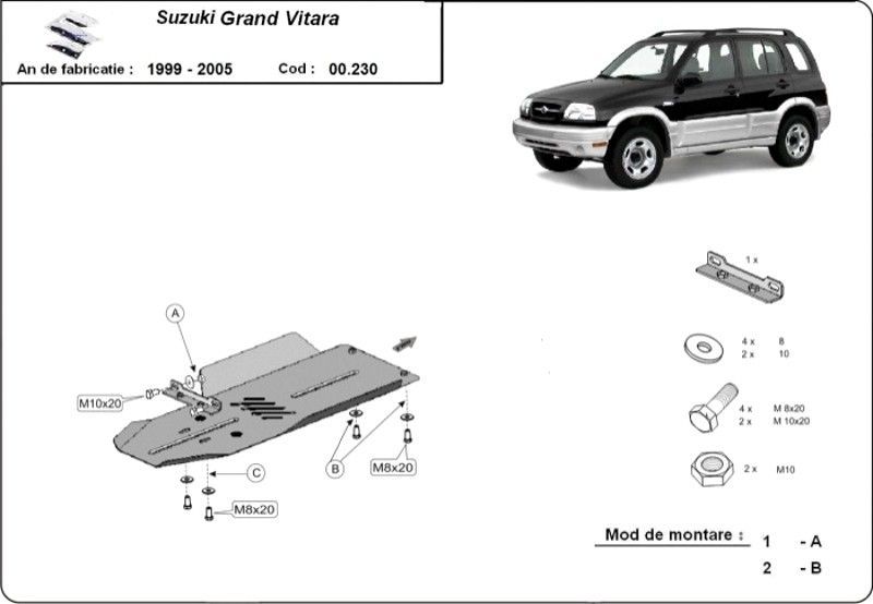 pompa injectie suzuki grand vitara 2.0 diesel Scut metalic cutie de viteze Suzuki Grand Vitara 1998-2005