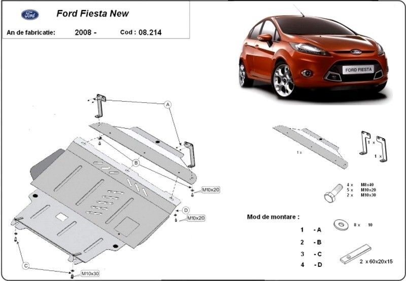 ford fiesta 1.5 tdci 75 cp pareri Scut motor metalic Ford Fiesta 2008-2017
