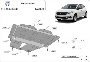 Scuturi Metalice Auto Dacia, Scut motor metalic Dacia Sandero 2020-prezent - autogedal.ro