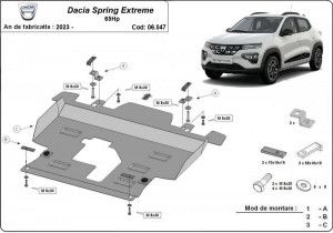 Scuturi Metalice Auto Dacia, Scut motor metalic Dacia Spring Extreme 2023-prezent - autogedal.ro