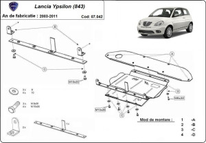 Scuturi Metalice Auto Lancia, Scut motor metalic Lancia Ypsilon 2003-2011 - autogedal.ro