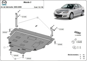 Scuturi Metalice Auto Mazda, Scut motor metalic Mazda 3 2003-2009 - autogedal.ro