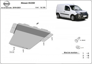 Scuturi Metalice Auto Nissan, Scut motor metalic Nissan NV 250 2019-2021 - autogedal.ro