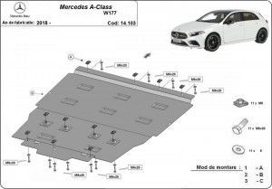 Scuturi Metalice Auto Mercedes, Scut motor metalic Mercedes A-Class W177 2018-prezent - autogedal.ro