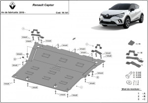 Scuturi Metalice Auto Renault, Scut motor metalic Renault Captur 2020-prezent - autogedal.ro