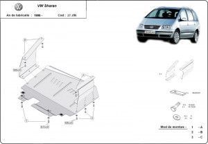 Scuturi Metalice Auto Volkswagen Sharan, Scut motor metalic VW Sharan 2000-2010 - autogedal.ro