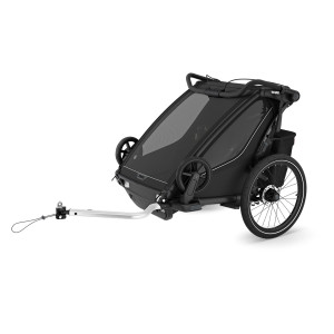 Transport copii - Carucioare multisport, Carucior multisport double Thule Chariot Sport 2, Black - autogedal.ro