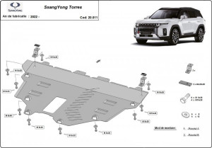 Scuturi Metalice Auto, Scut motor metalic Ssangyong Torres 2023-prezent - autogedal.ro