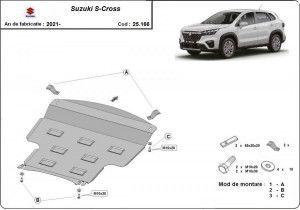 Scuturi Metalice Auto Suzuki S-Cross, Scut motor metalic Suzuki S-Cross 2021-prezent - autogedal.ro