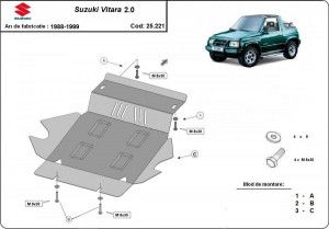 Scuturi Metalice Auto Suzuki Vitara, Scut motor metalic 2.0L Benzina Suzuki Vitara 1988-1999 - autogedal.ro