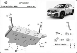 Scuturi Metalice Auto Volkswagen, Scut motor metalic Volkswagen Tayron 2017-2023 - autogedal.ro