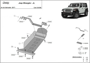 Scuturi Metalice Auto Jeep, Scut motor metalic Jeep Wrangler 2018-prezent - autogedal.ro