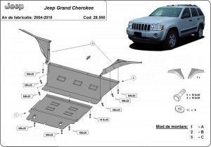 Scuturi Metalice Auto Jeep Grand Cherokee, Scut motor metalic Jeep Grand Cherokee 2005-2011 - autogedal.ro