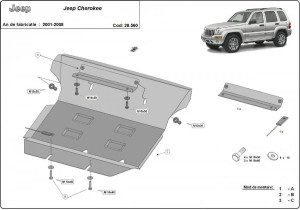 Scuturi Metalice Auto Jeep Cherokee, Scut motor metalic Jeep Cherokee 2001-2007 - autogedal.ro