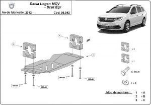 Scuturi Metalice Auto, Scut metalic pentru EGR Dacia Logan MCV Stop&Go 2013-2020 - autogedal.ro