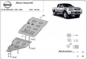 Scuturi Metalice Auto Nissan Navara, Scut motor metalic Nissan Navara D22 1997-2004 - autogedal.ro