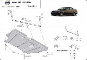 Scuturi Metalice Auto Volvo, Scut motor metalic Volvo V40 1995-2004 - autogedal.ro