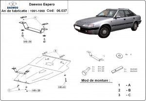 Scuturi Metalice Auto, Scut motor metalic Daewoo Espero 1991-1999 - autogedal.ro