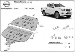 Scuturi Metalice Auto Nissan Navara, Scut metalic diferential si cutie de viteze Nissan Navara NP300 2015-prezent - autogedal.ro