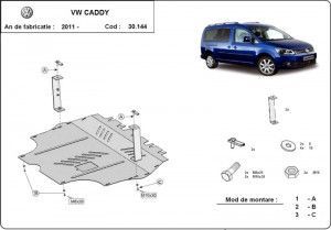 Scuturi Metalice Auto Volkswagen, Scut motor metalic VW Caddy 2010-2020 - autogedal.ro