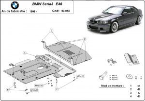 Scuturi Metalice Auto BMW Seria 3, Scut motor metalic Bmw Seria 3 E46 Benzina 1998-2005 - autogedal.ro
