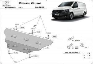 Scuturi Metalice Auto Mercedes, Scut motor metalic Mercedes Vito W447 1.6Diesel, 2x4 2014-prezent - autogedal.ro