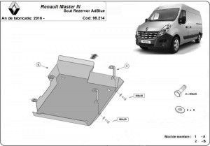 Scuturi Metalice Auto, Scut rezervor AdBlue metalic Renault Master 2016-prezent - Model 2 - autogedal.ro