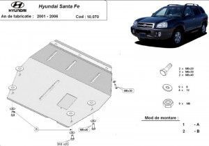 Scuturi Metalice Auto Hyundai Santa Fe, Scut motor metalic Hyundai Santa Fe I 2001-2006 - autogedal.ro