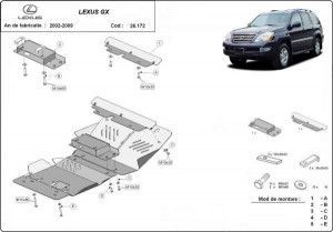 Scuturi Metalice Auto Lexus, Scut motor metalic Lexus GX 2002-2009 - autogedal.ro
