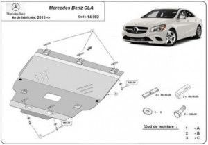 Scuturi Metalice Auto Mercedes CLA, Scut motor metalic Mercedes CLA X117 2013-2019 - autogedal.ro