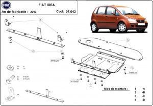 Scuturi Metalice Auto Fiat Idea, Scut motor metalic Fiat Idea 2004-2014 - autogedal.ro