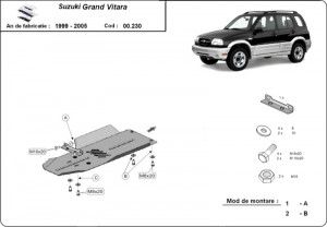 Scuturi Metalice Auto, Scut metalic cutie de viteze Suzuki Grand Vitara 1998-2005 - autogedal.ro