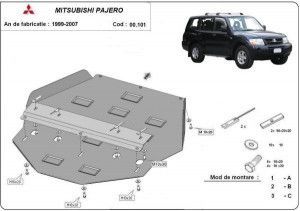 Scuturi Metalice Auto Mitsubishi Pajero, Scut metalic cutie de viteze Mitsubishi Pajero 3 (V60, V70) Vers. 2.0 1998-2007 - autogedal.ro