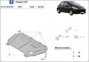 Scuturi Metalice Auto Peugeot, Scut motor metalic Peugeot 207 2006-2014 - autogedal.ro