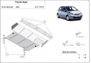 Scuturi Metalice Auto Toyota, Scut motor metalic Toyota Aygo 2005-2014 - autogedal.ro
