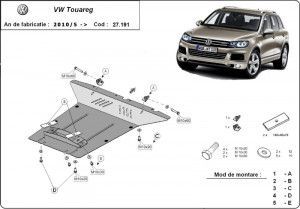 Scuturi Metalice Auto Volkswagen Touareg, Scut motor metalic VW Touareg 2010-2018 - autogedal.ro