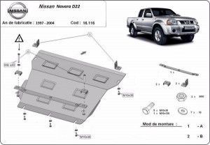 Scuturi Metalice Auto Nissan Navara, Scut metalic cutie de viteze Nissan Navara D22 1997-2004 - autogedal.ro